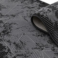 Printed Modern Oval Area Rug – texture close-up
