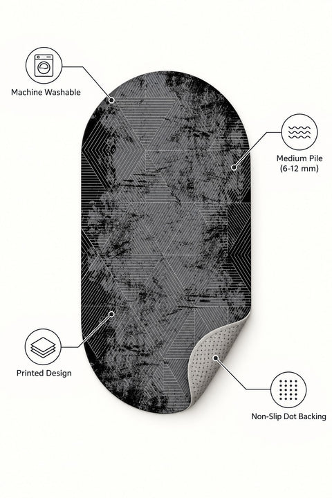 Printed Modern Oval Area Rug – features