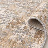 Printed Modern Oval Kitchen Rug – Beige – texture close-up