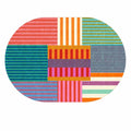 Printed Modern Oval Rug – Multicolor