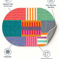 Printed Modern Oval Rug – Multicolor – features