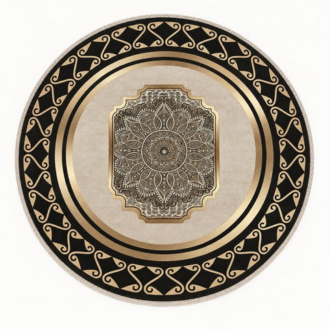 Printed Modern Round Area Rug