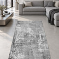 Printed Modern Square Area Rug – Gray in a living room