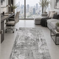 Printed Modern Square Area Rug – Gray in a office