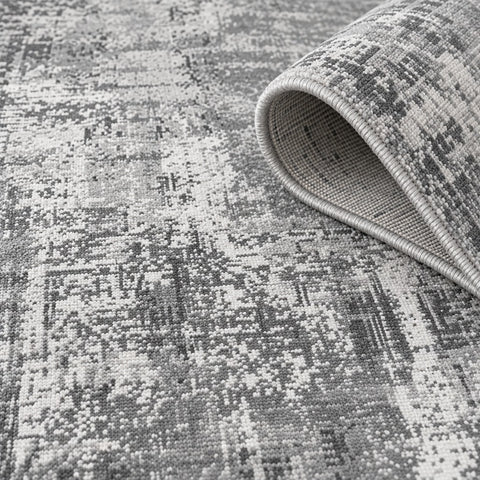 Printed Modern Square Area Rug – Gray – texture close-up
