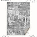 Printed Modern Square Area Rug – Gray – features
