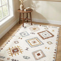 Printed Scandinavian Area Rug – Multicolor in a living room