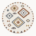Printed Scandinavian Round Rug – Multicolor