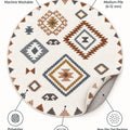 Printed Scandinavian Round Rug – Multicolor – features