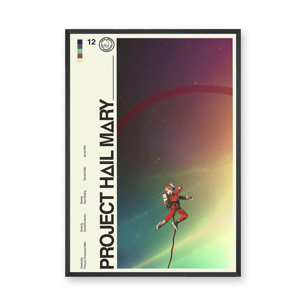 Project Hail Mary Astronaut Retro Wall Art – Sci-Fi Typography Print