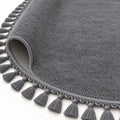 Puffy Geometric Boho Oval Rug – Charcoal – texture close-up