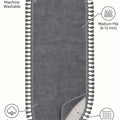 Puffy Geometric Boho Oval Rug – Charcoal – features