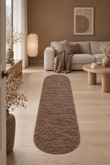 Puffy Plush Modern Oval Rug in a living room