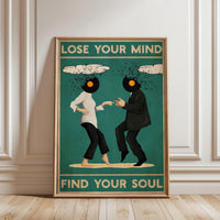 Pulp Fiction Retro Décor Print – Lose Your Mind Find Your Soul Nostalgic Movie Design Wall Décor Poster for Home Décor