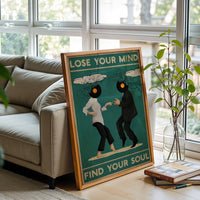 Pulp Fiction Retro Décor Print – Lose Your Mind Find Your Soul Nostalgic Movie Design Wall Décor Poster for Home Décor