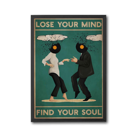 Pulp Fiction Retro Décor Print – Lose Your Mind Find Your Soul Nostalgic Movie Design Wall Décor Poster for Home Décor
