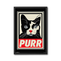 PURR Cat Pop Art Wall Print – Funny Cat Print, Vibrant Pop Fine Print, Andy Warhol Style Cat Decor