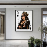 Queen of Spades Portrait Modern Pop Art Wall Art – Crowned Card Queen