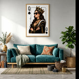 Queen of Spades Portrait Modern Pop Art Wall Art – Crowned Card Queen