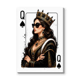 Queen of Spades Portrait Modern Pop Art Wall Art – Crowned Card Queen