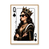 Queen of Spades Portrait Modern Pop Art Wall Art – Crowned Card Queen