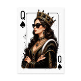 Queen of Spades Portrait Modern Pop Art Wall Art – Crowned Card Queen