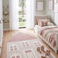 Quincey Kids Irregular Area Rug in a bedroom