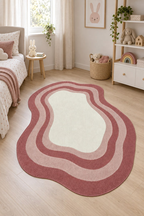Quincey Kids Plush Area Rug – Light Pink in a nursery