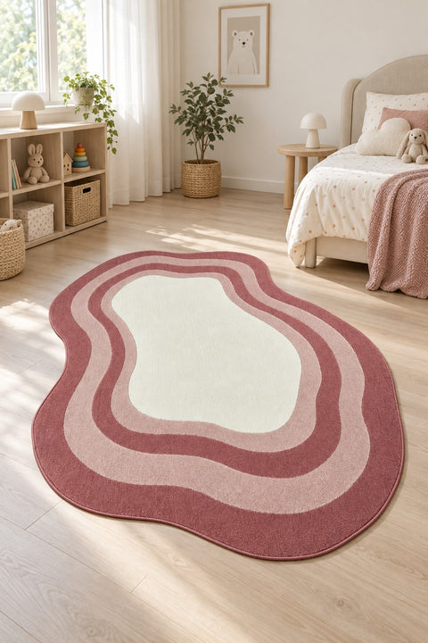 Quincey Kids Plush Area Rug – Light Pink in a nursery