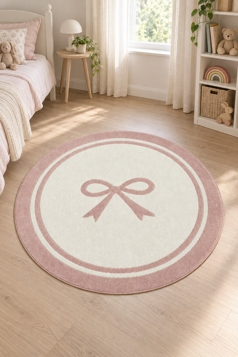 Quincey Kids Plush Area Rug – Pink & Pink in a nursery