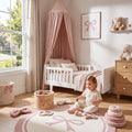 Quincey Kids Plush Area Rug – Pink & Pink in a nursery