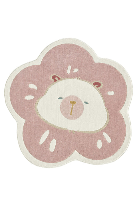 Quincey Kids Plush Area Rug – Pink & White
