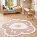 Quincey Kids Plush Area Rug – Pink & White in a nursery