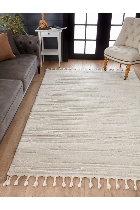 Quincey Modern Shag Area Rug in a living room