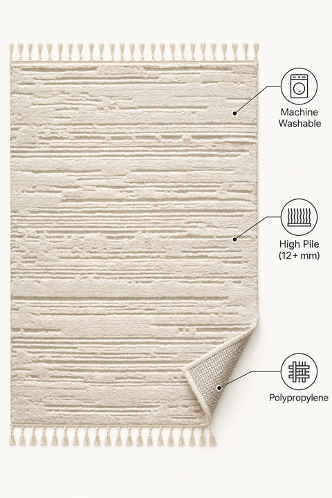 Quincey Modern Shag Area Rug – features