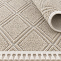 Quincey Modern Shag Area Rug – Beige – texture close-up