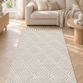 Quincey Modern Shag Area Rug – Cream in a living room