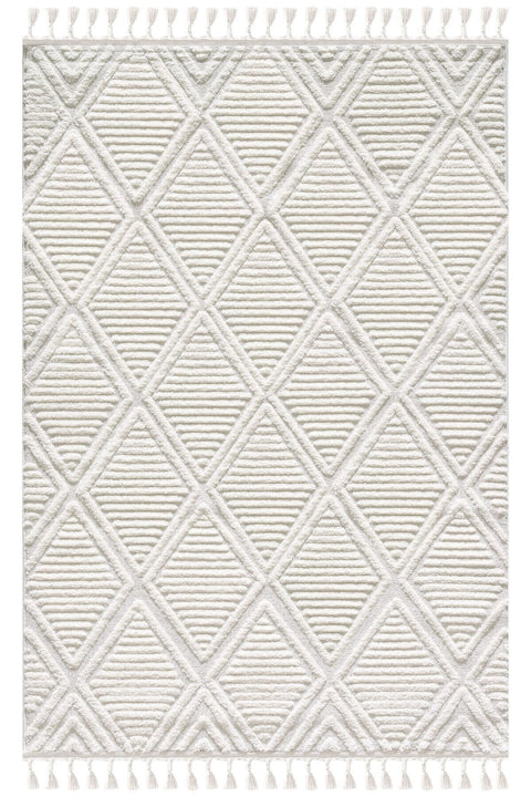Quincey Modern Shag Area Rug – Cream