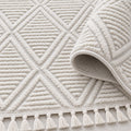 Quincey Modern Shag Area Rug – Cream – texture close-up