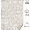 Quincey Modern Shag Area Rug – Cream – features