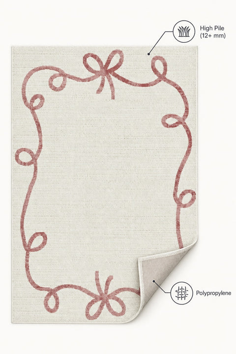 Quincey Plush Kids Area Rug – Cream – features