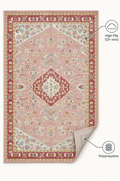 Quincey Plush Kids Area Rug – Cream & Beige – features