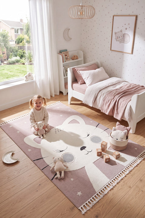 Quincey Plush Kids Area Rug – Multicolor in a nursery