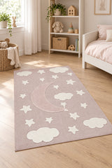 Quincey Plush Kids Area Rug – Pink in a nursery