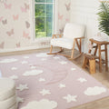 Quincey Plush Kids Area Rug – Pink in a nursery