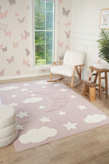 Quincey Plush Kids Area Rug – Pink in a nursery