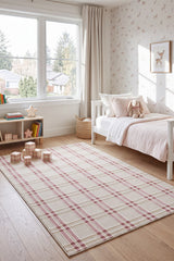Quincey Plush Kids Area Rug – Plaid in a nursery