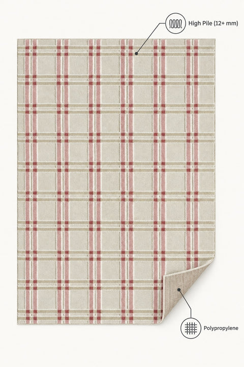 Quincey Plush Kids Area Rug – Plaid – features