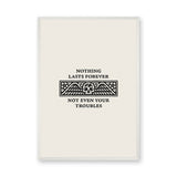 Quote Typography Wall Art – Nothing Lasts Forever Skull Wings Print