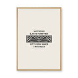 Quote Typography Wall Art – Nothing Lasts Forever Skull Wings Print